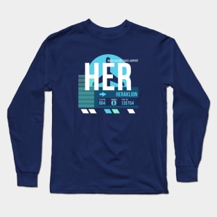 Heraklion (HER) Airport // Sunset Baggage Tag Long Sleeve T-Shirt